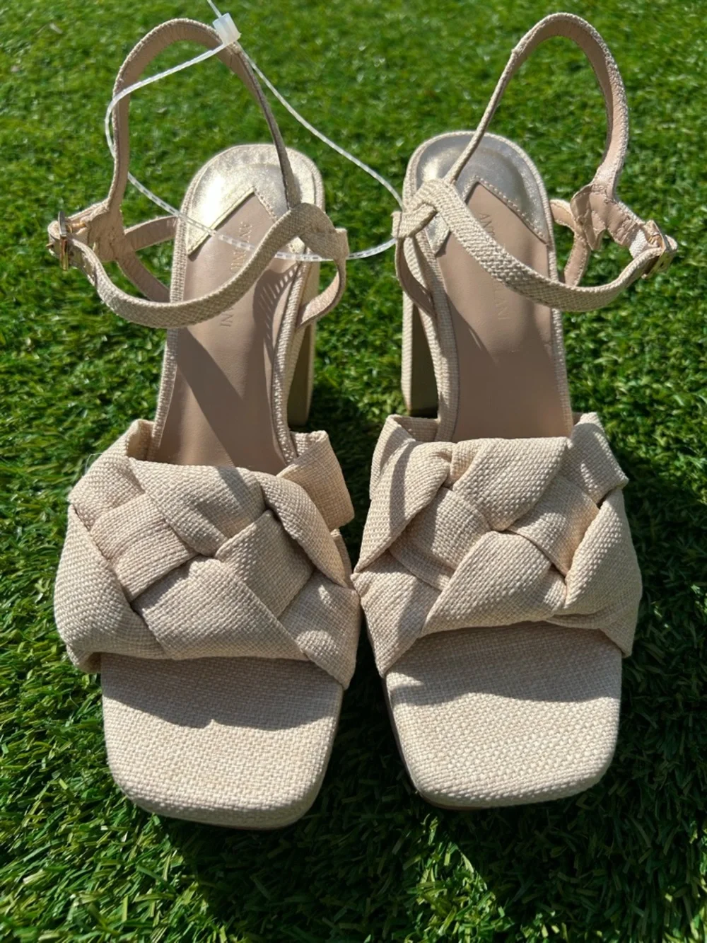 Antonio Melani Linen Knot Knotted Platform Ankle Strap Sandals Shoes Women’s 9.5 - Picture 7 of 13